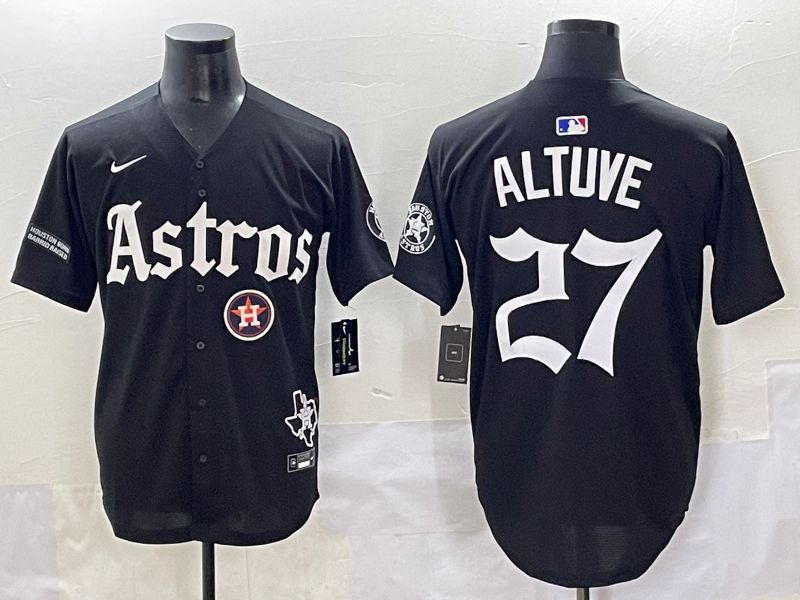 Men 2025 Houston Astros #27 Altuve Black Five generations Joint Name Nike MLB Jersey style 22->houston astros->MLB Jersey